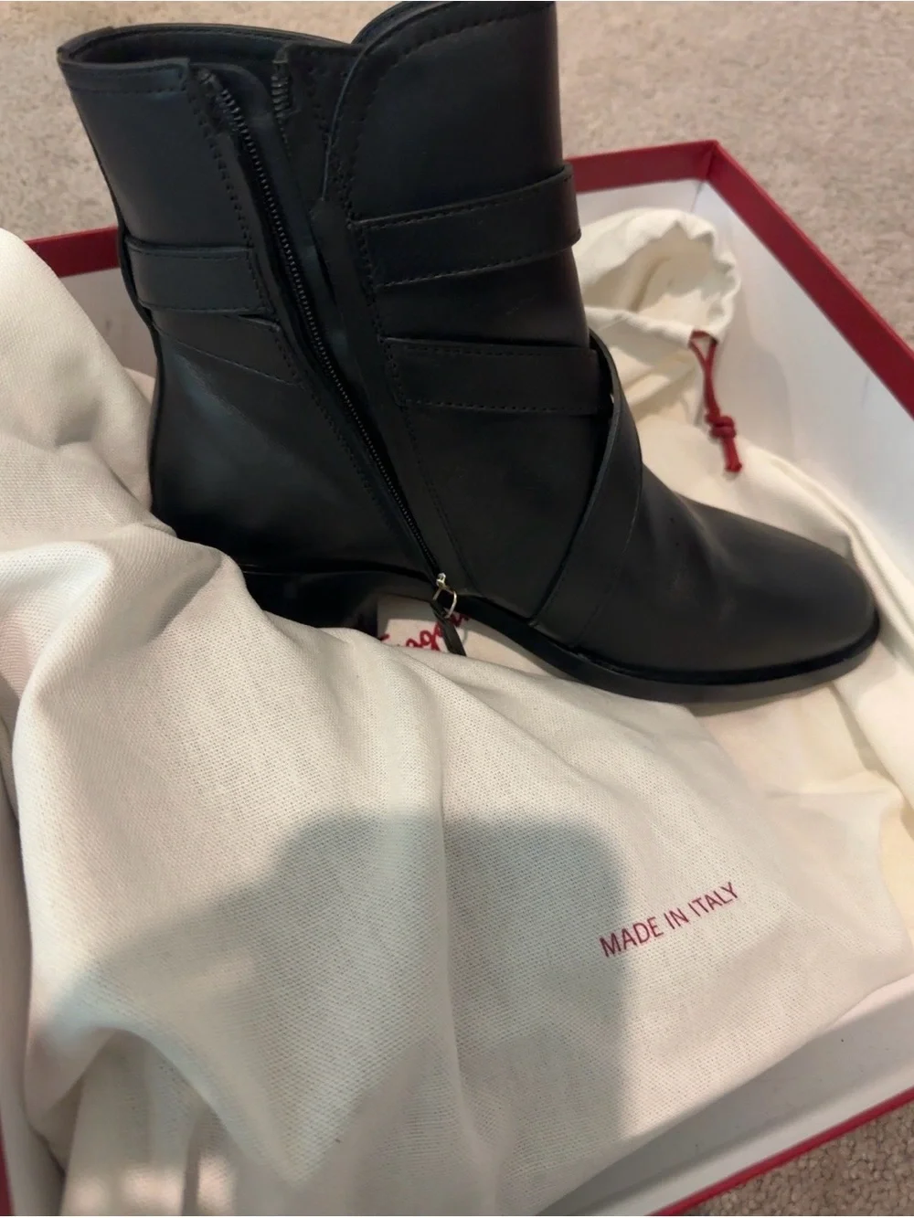 Salvatore Ferragamo Black Leather Ankle Booties with Gold Gancini Detail